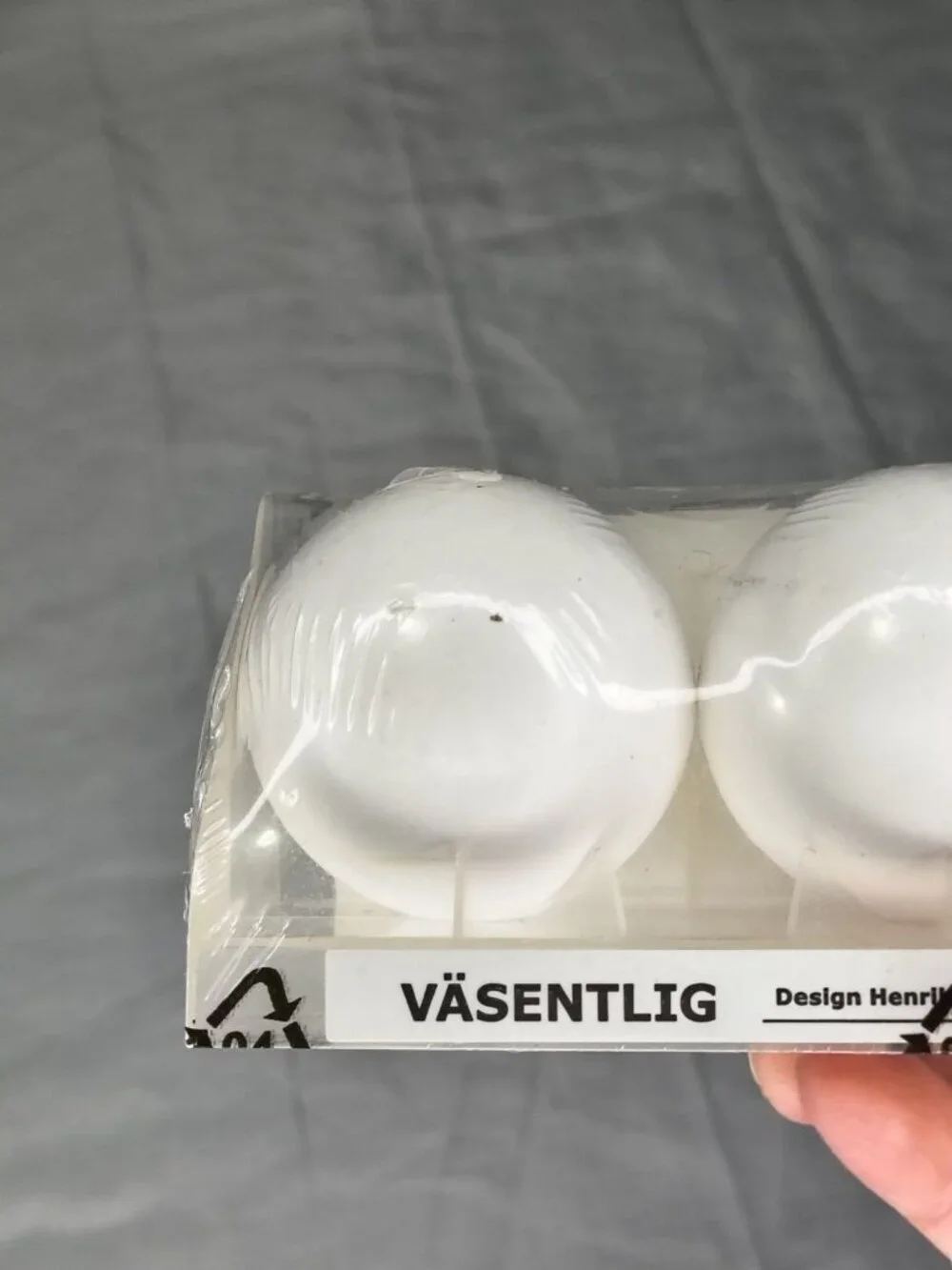 IKEA Vasentlig, Globe Set of 2 End Caps, White, Curtain Rod Ball, Round, Finial